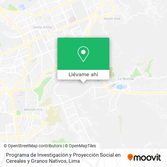 Mapa de Programa de Investigación y Proyección Social en Cereales y Granos Nativos