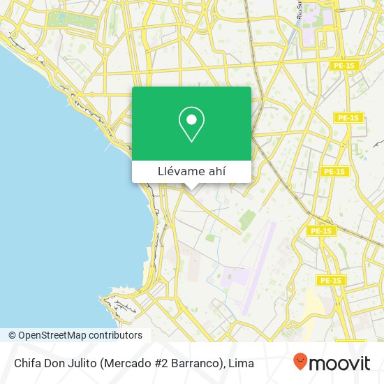 Mapa de Chifa Don Julito (Mercado #2 Barranco)