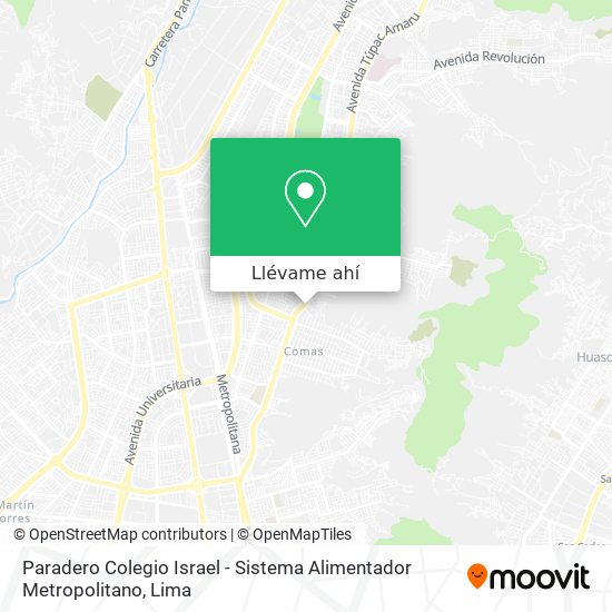 Mapa de Paradero Colegio Israel - Sistema Alimentador Metropolitano