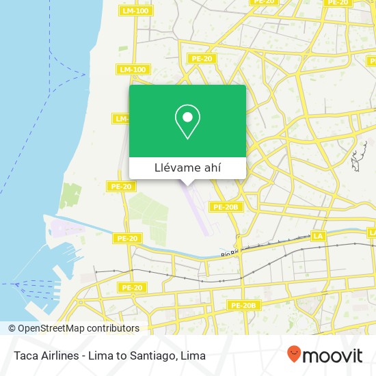 Mapa de Taca Airlines - Lima to Santiago