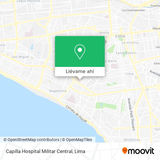 Mapa de Capilla Hospital Militar Central