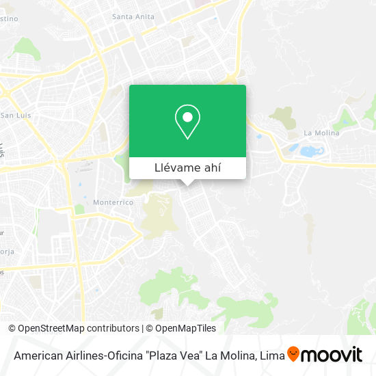 Mapa de American Airlines-Oficina "Plaza Vea" La Molina