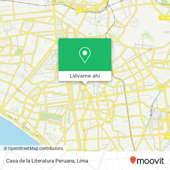 Mapa de Casa de la Literatura Peruana