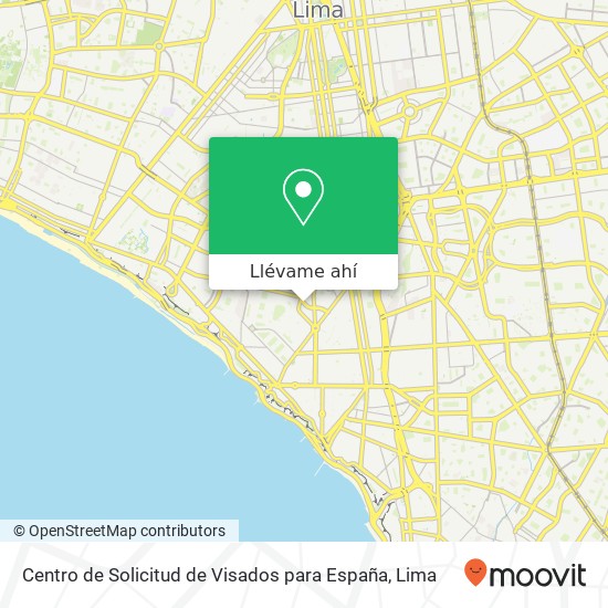 Mapa de Centro de Solicitud de Visados para España