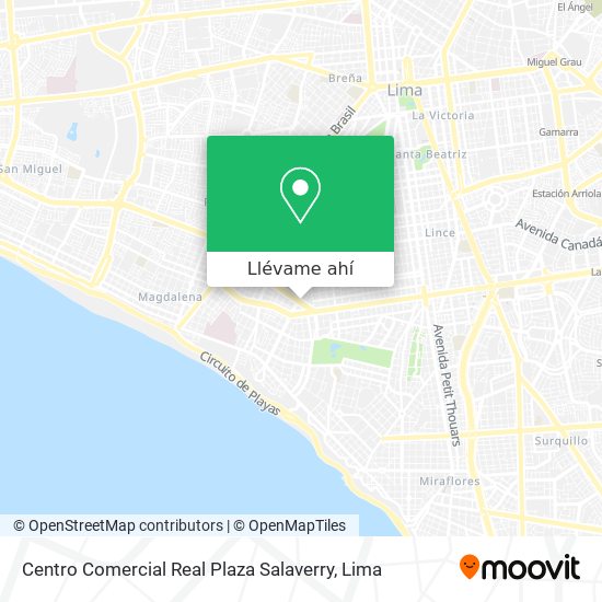 Mapa de Centro Comercial Real Plaza Salaverry