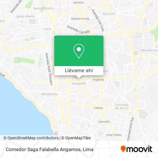 Mapa de Comedor Saga Falabella Angamos