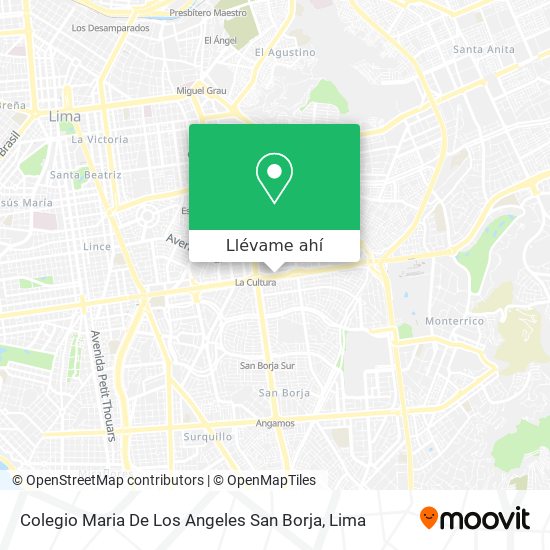 Mapa de Colegio Maria De Los Angeles San Borja