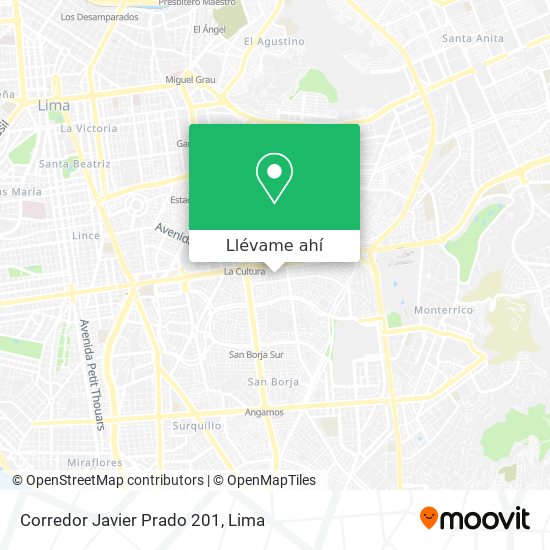 Mapa de Corredor Javier Prado 201