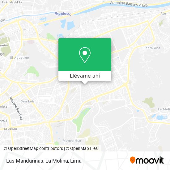 Mapa de Las Mandarinas, La Molina