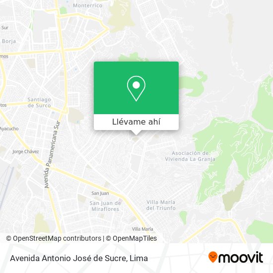 Mapa de Avenida Antonio José de Sucre