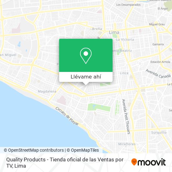 Mapa de Quality Products - Tienda oficial de las Ventas por TV