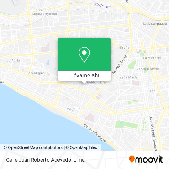 Mapa de Calle Juan Roberto Acevedo