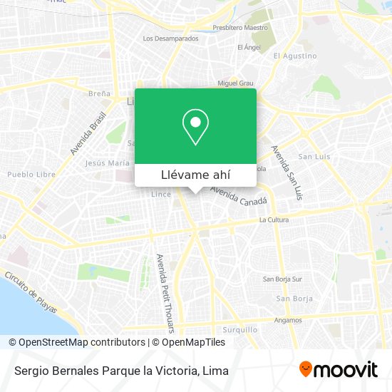 Mapa de Sergio Bernales Parque la Victoria