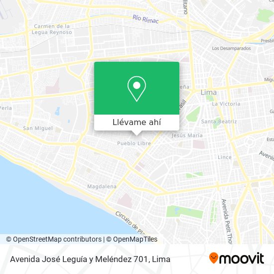 Mapa de Avenida José Leguía y Meléndez 701