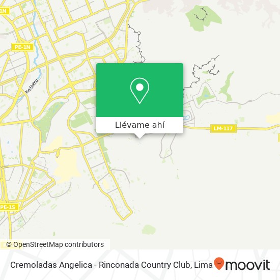 Mapa de Cremoladas Angelica - Rinconada Country Club