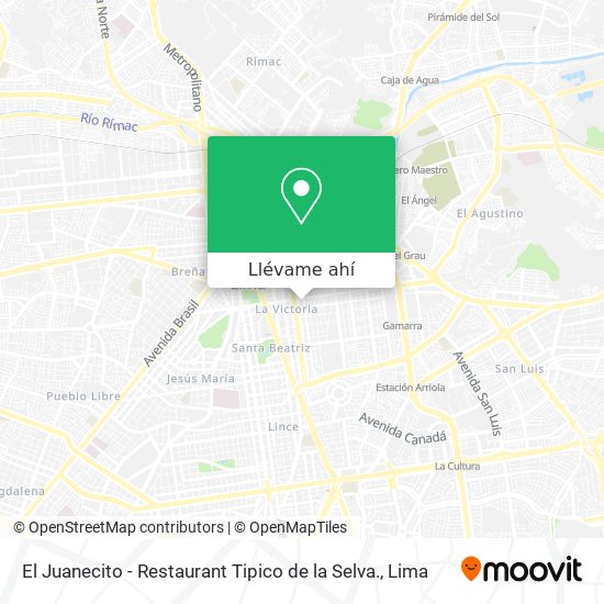 Mapa de El Juanecito - Restaurant Tipico de la Selva.