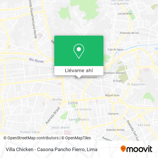 Mapa de Villa Chicken - Casona Pancho Fierro