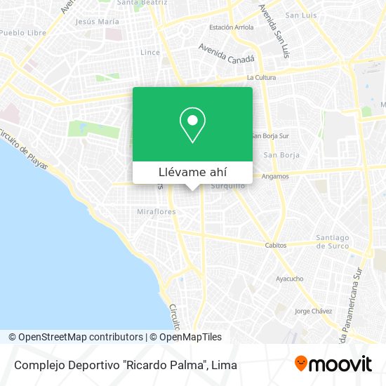 Mapa de Complejo Deportivo "Ricardo Palma"