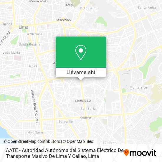 Mapa de AATE - Autoridad Autónoma del Sistema Eléctrico De Transporte Masivo De Lima Y Callao