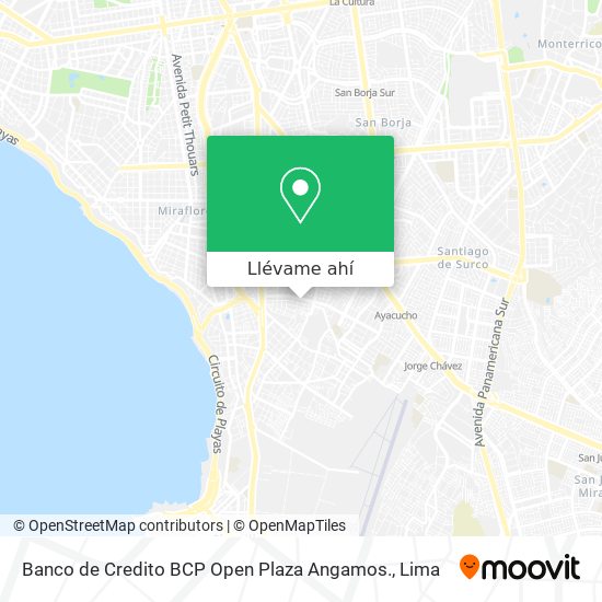 Mapa de Banco de Credito BCP
Open Plaza Angamos.