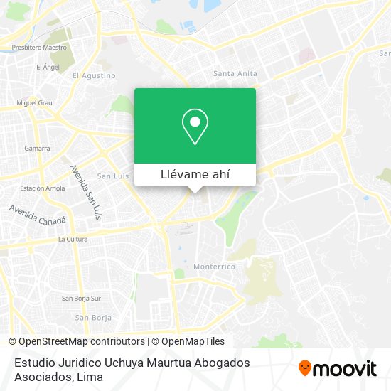 Mapa de Estudio Juridico Uchuya Maurtua Abogados Asociados