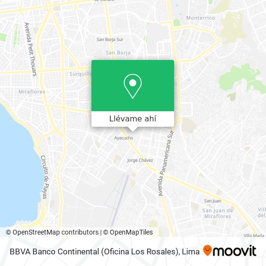 Mapa de BBVA Banco Continental (Oficina Los Rosales)