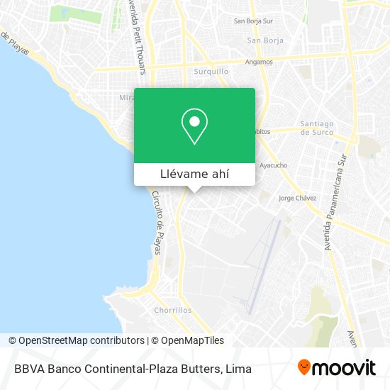 Mapa de BBVA Banco Continental-Plaza Butters