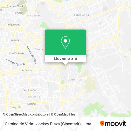 Mapa de Camino de Vida - Jockey Plaza (Cinemark)