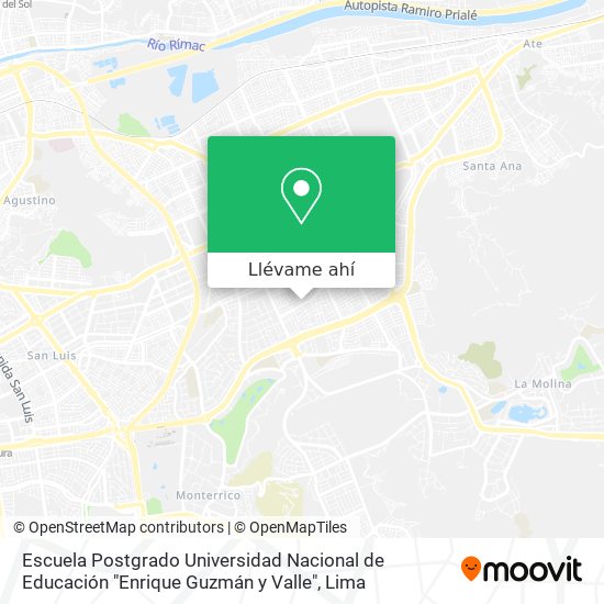 Mapa de Escuela Postgrado Universidad Nacional de Educación "Enrique Guzmán y Valle"