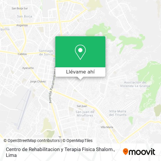 Mapa de Centro de Rehabilitacion y Terapia Física Shalom.