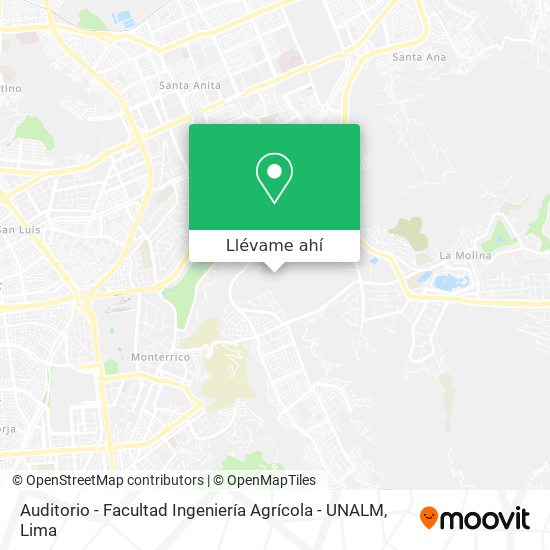Mapa de Auditorio - Facultad Ingeniería Agrícola - UNALM