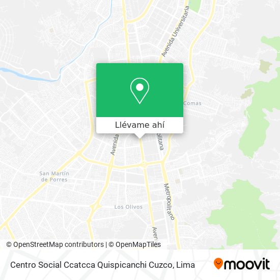 Mapa de Centro Social Ccatcca Quispicanchi Cuzco