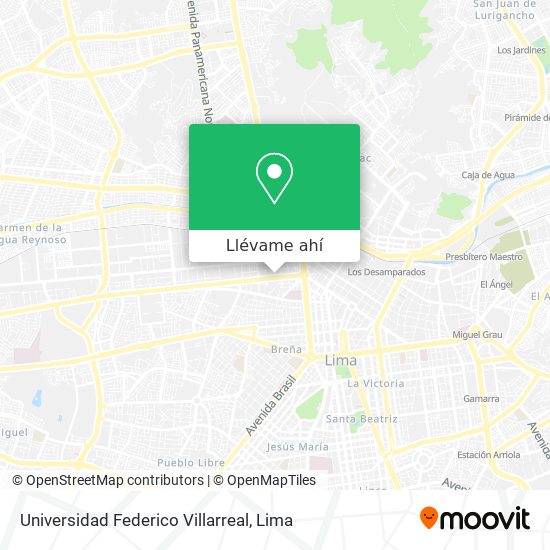 Mapa de Universidad Federico Villarreal