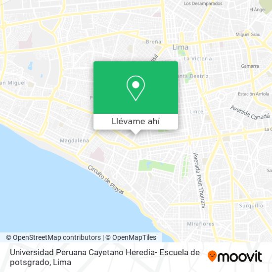 Mapa de Universidad Peruana Cayetano Heredia- Escuela de potsgrado