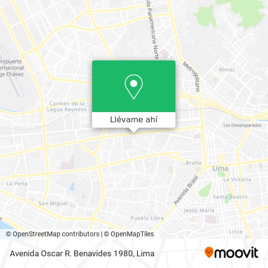 Mapa de Avenida Oscar R. Benavides 1980