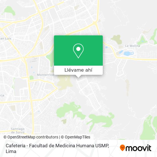 Mapa de Cafetería - Facultad de Medicina Humana USMP