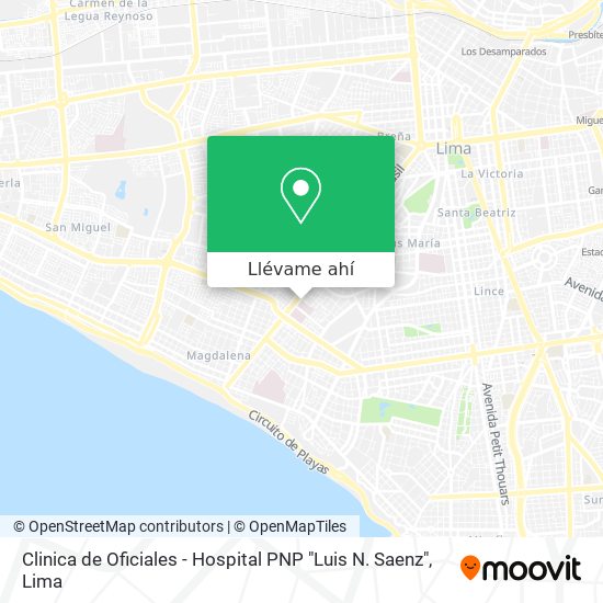 Mapa de Clinica de Oficiales - Hospital PNP "Luis N. Saenz"