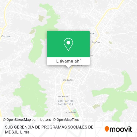 Mapa de SUB GERENCIA DE PROGRAMAS SOCIALES DE MDSJL