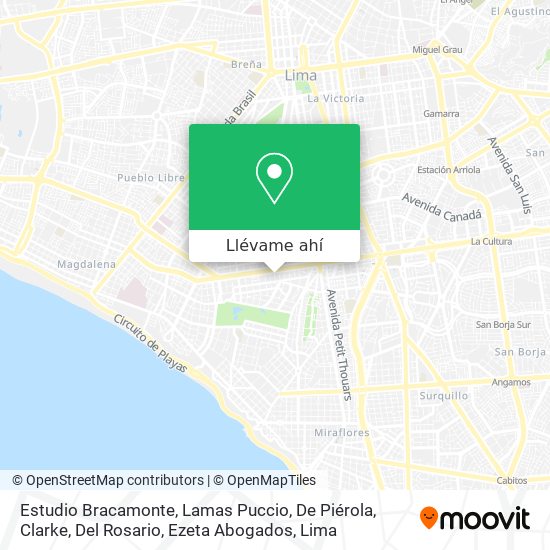 Mapa de Estudio Bracamonte, Lamas Puccio, De Piérola, Clarke, Del Rosario, Ezeta Abogados