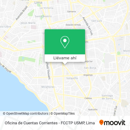 Mapa de Oficina de Cuentas Corrientes - FCCTP USMP