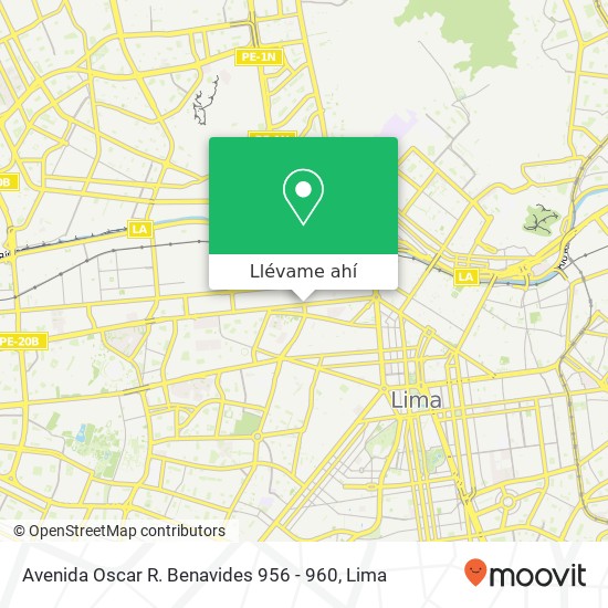 Mapa de Avenida Oscar R. Benavides 956 - 960