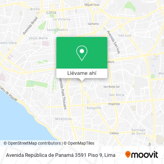 Mapa de Avenida República de Panamá 3591 Piso 9