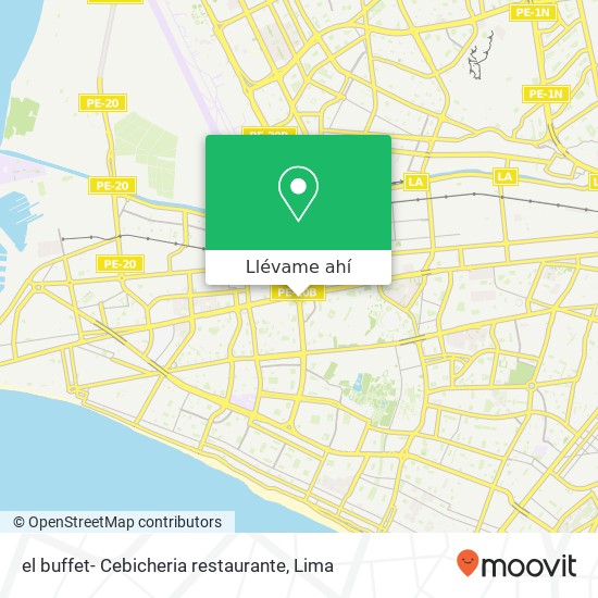 Mapa de el buffet- Cebicheria restaurante