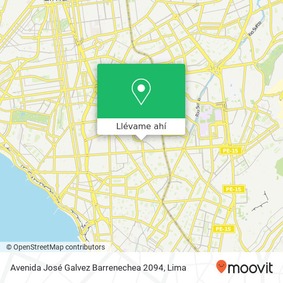 Mapa de Avenida José Galvez Barrenechea 2094
