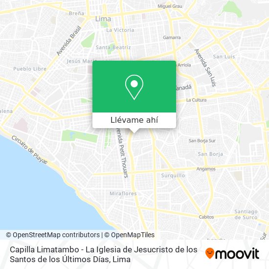 Mapa de Capilla Limatambo - La Iglesia de Jesucristo de los Santos de los Últimos Días
