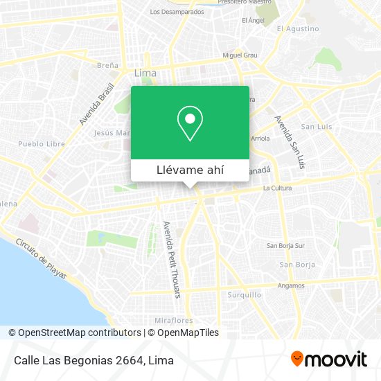 Mapa de Calle Las Begonias 2664