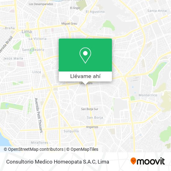 Mapa de Consultorio Medico Homeopata S.A.C