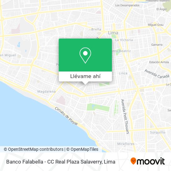 Mapa de Banco Falabella - CC Real Plaza Salaverry