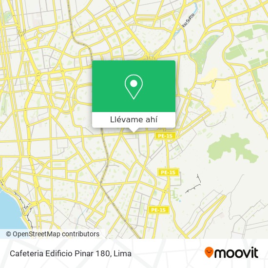 Mapa de Cafeteria Edificio Pinar 180
