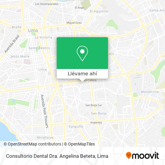 Mapa de Consultorio Dental Dra. Angelina Beteta